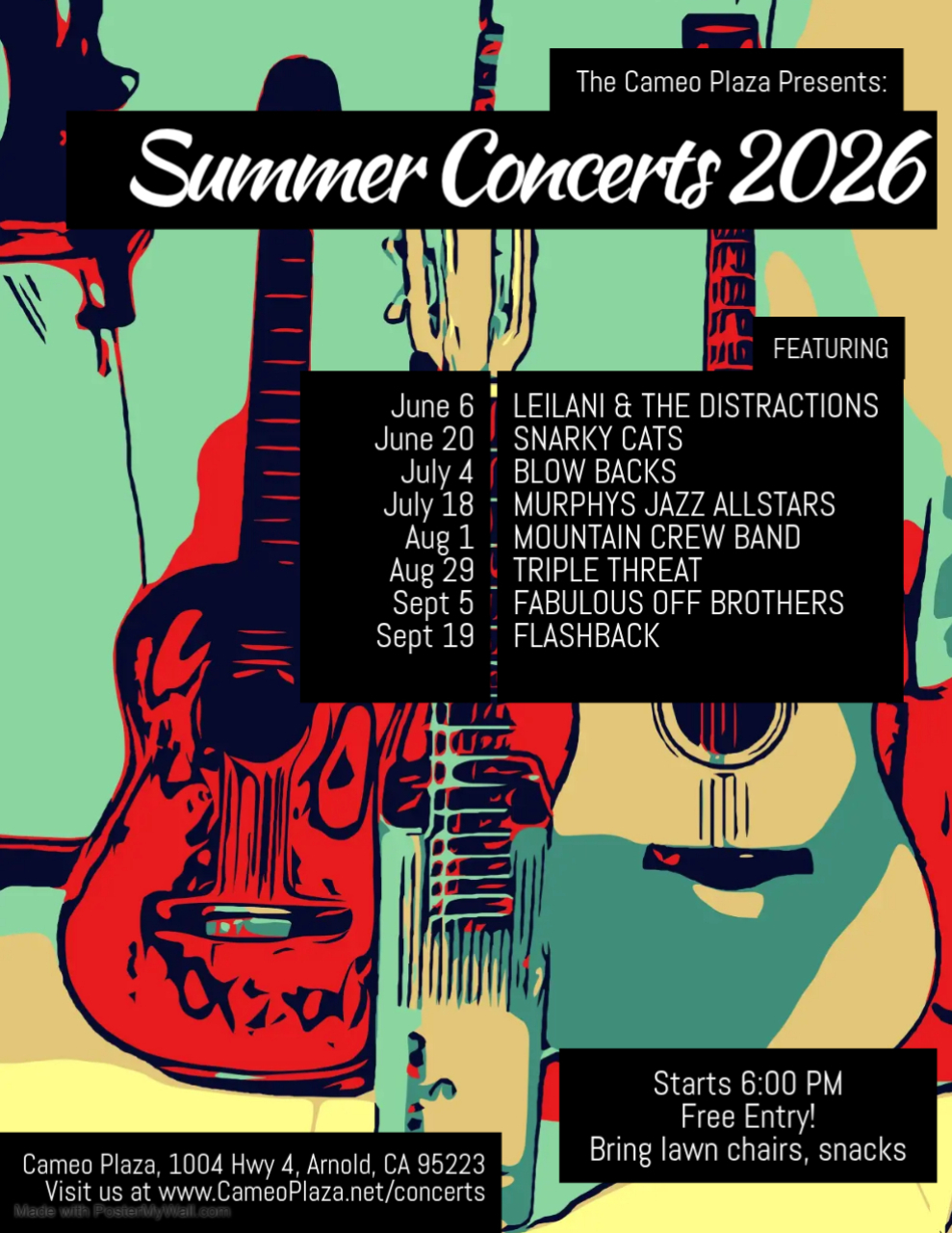 Our 2026 Summer Concert line up!